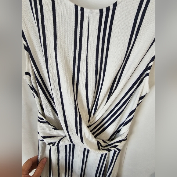 One Piece Striped Romper with Tie Back - Picture 6 of 6